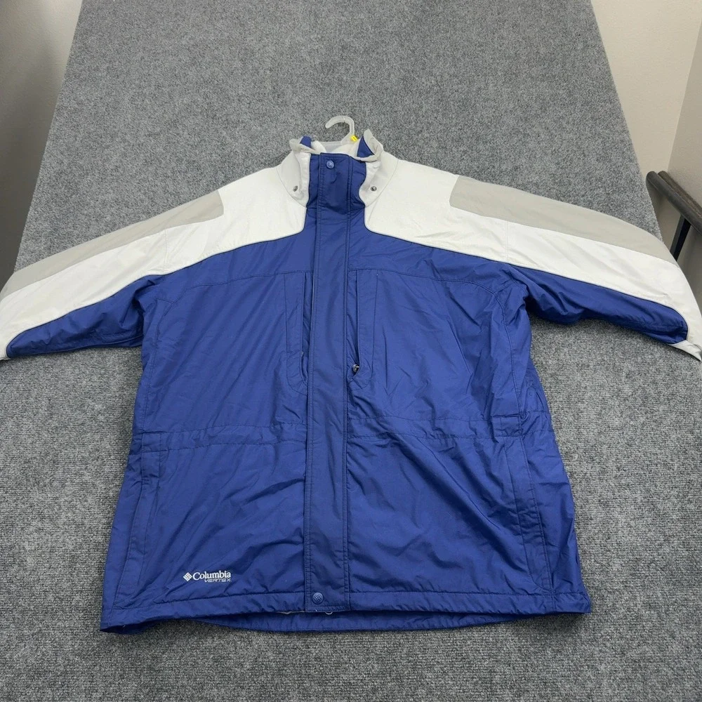 Columbia Jacket Mens XXL Blue Nylon Vertex Interchange Mock Neck Gorpcore